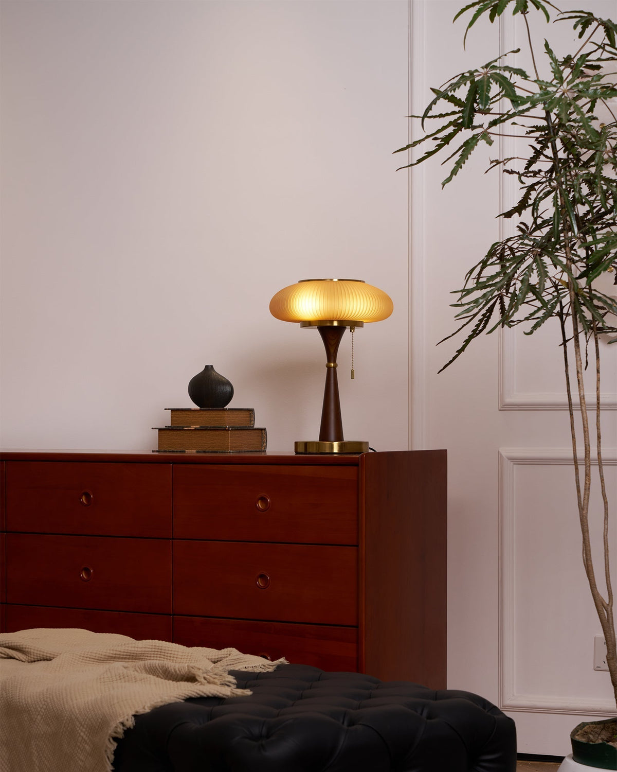 Vevelo Lampe de Table en Bois Vintage