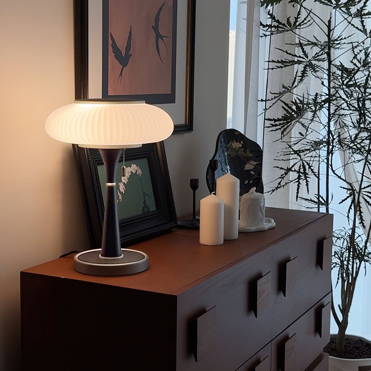 Vevelo Lampe de Table en Bois Vintage