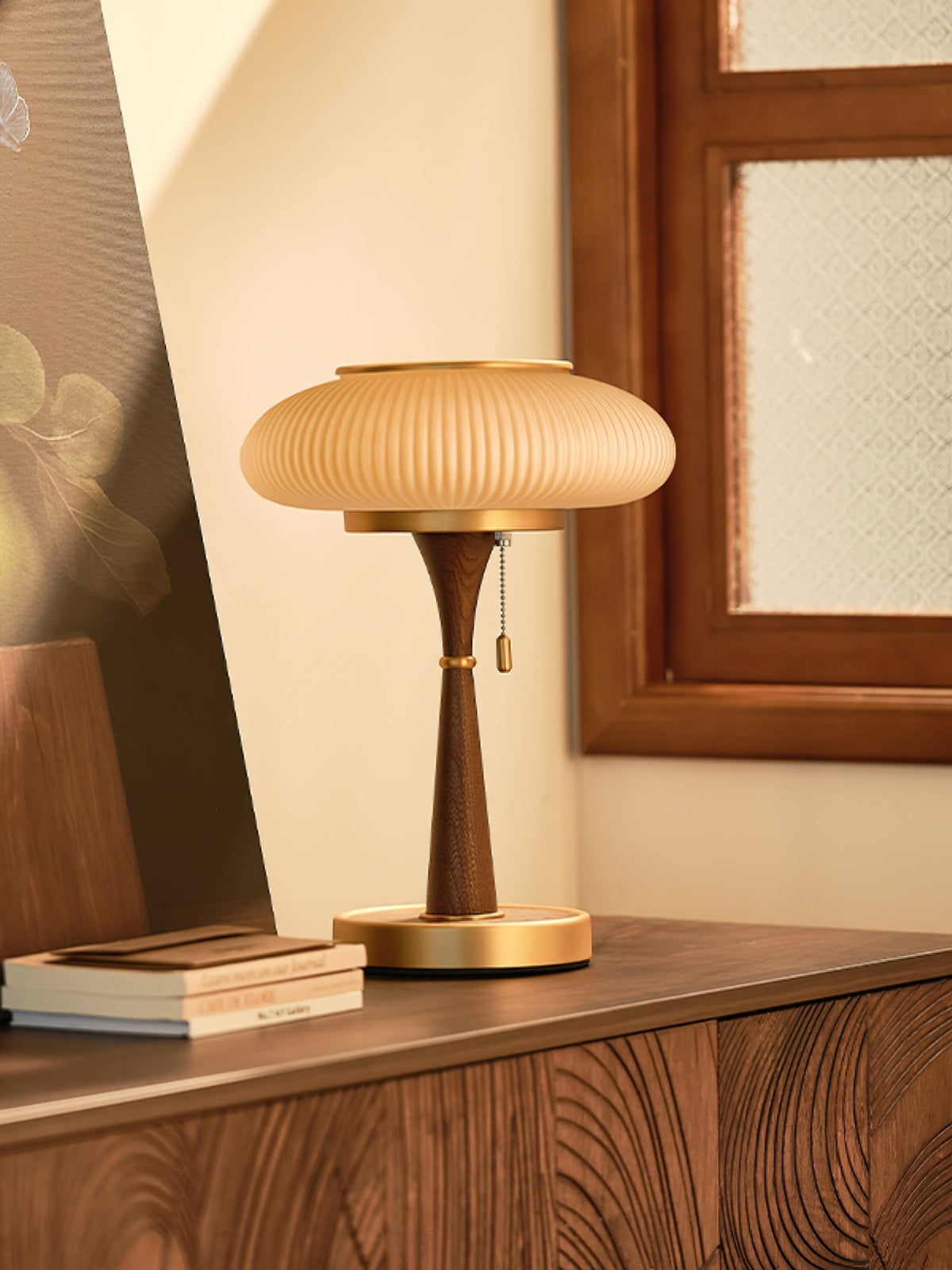 Vevelo Lampe de Table en Bois Vintage