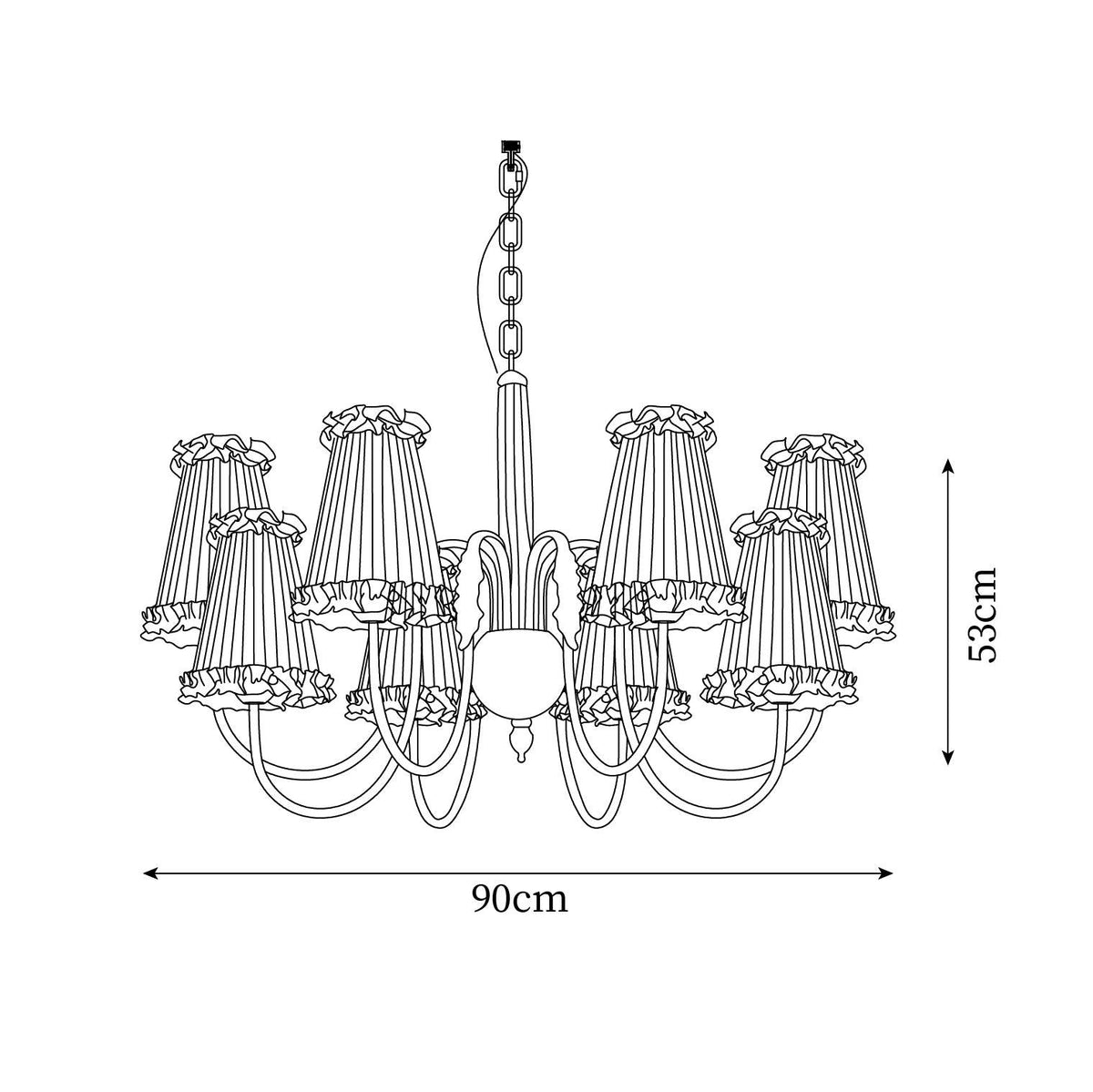 Faylin Vintage Brass Chandelier with Pleated Shades-Neutral Decor