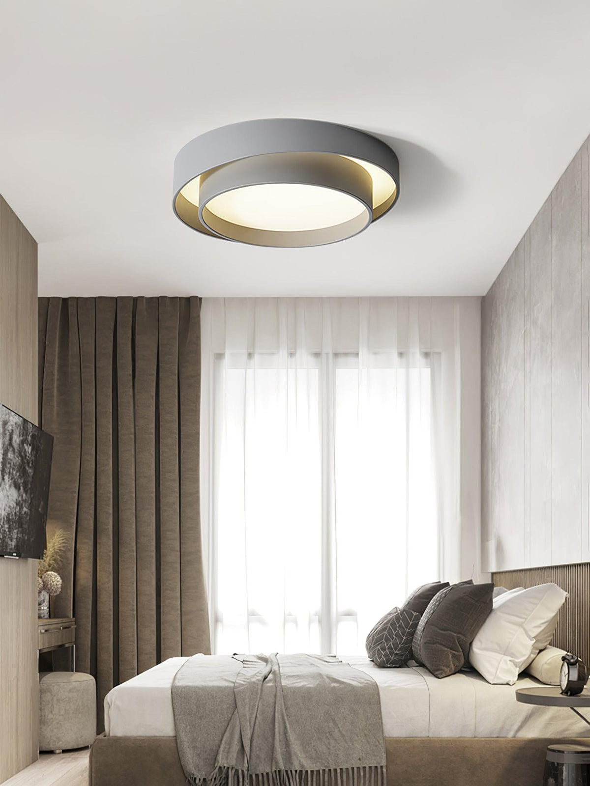 Ralem Plafonnier Double Couches Cylindre Moderne-Cielum