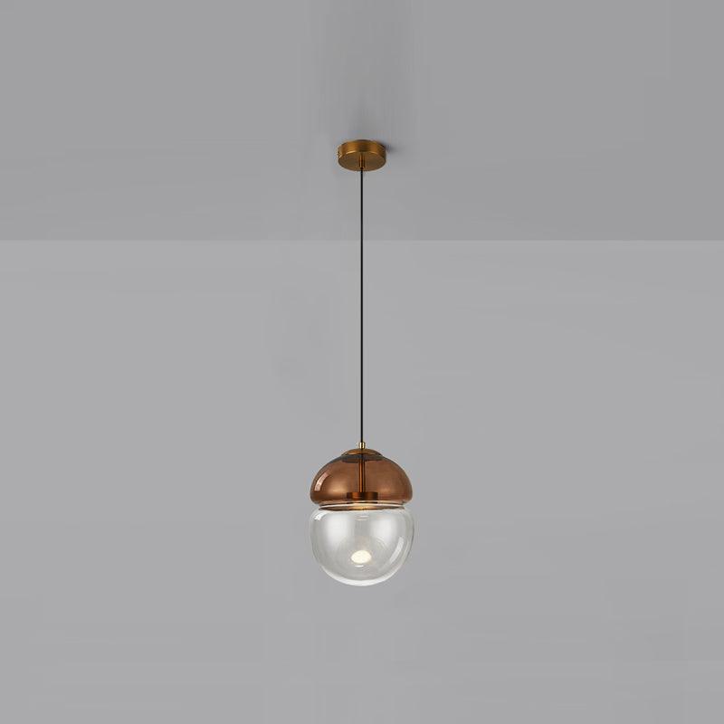 Aged Lampe Suspension Verre Dôme Minimaliste