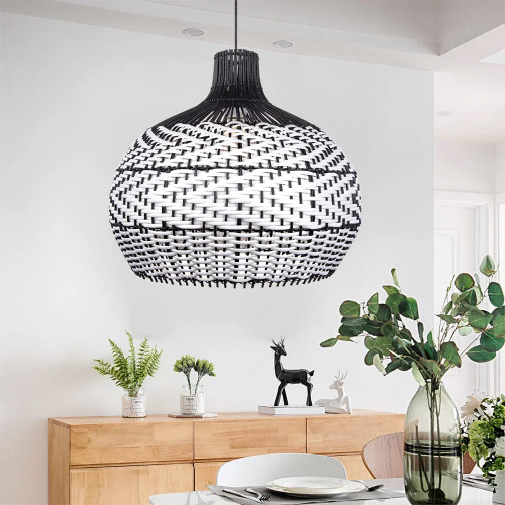 Ritta Moderne LED Suspension Rotin Salon/Chambre À Coucher