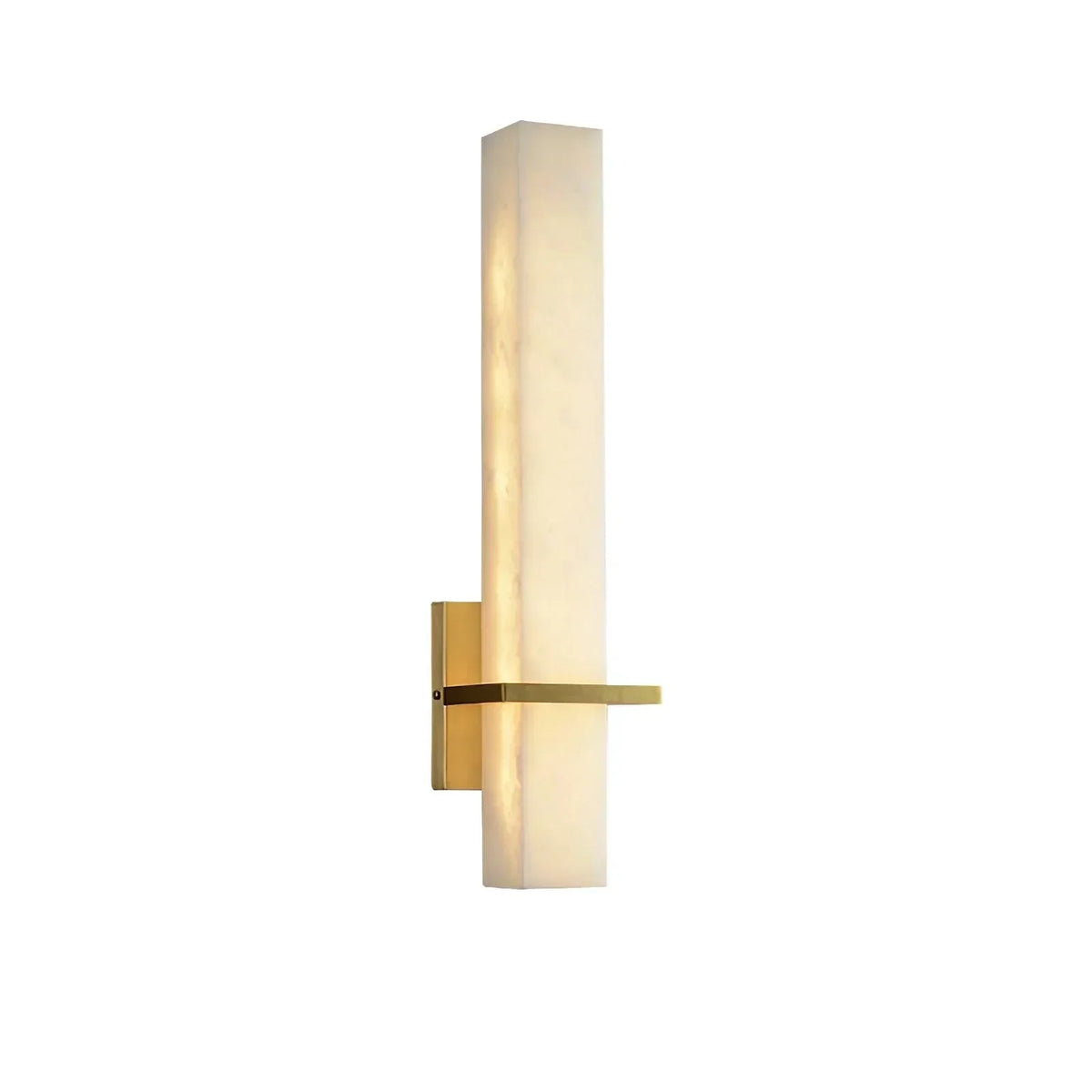 Ritta Wall Lamp White Alabaster Brass Modern Cuboid-Neutral Decor