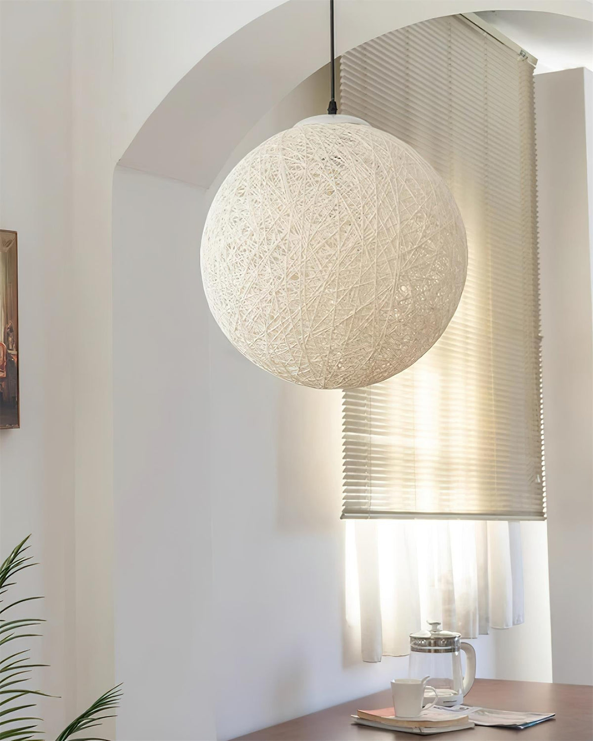 Rovira Pendant Light Hemp Rattan Sphere Bohemian-Neutral Decor
