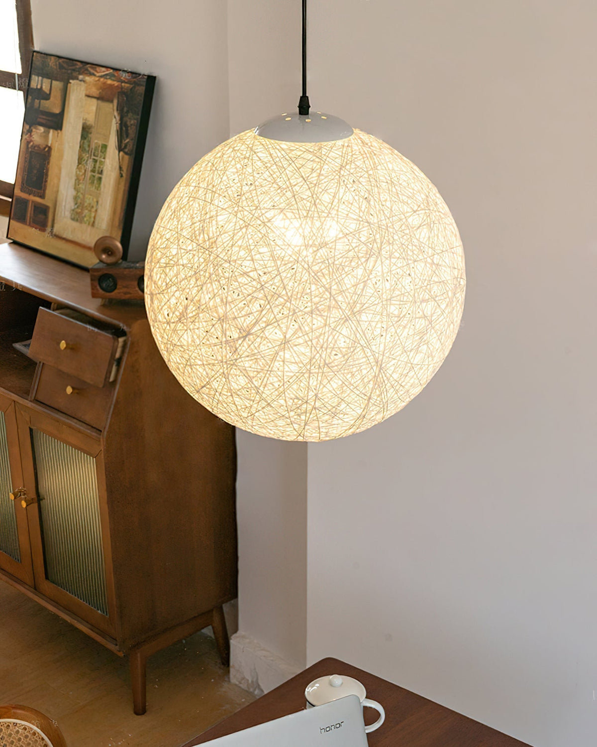 Rovira Pendant Light Hemp Rattan Sphere Bohemian-Neutral Decor