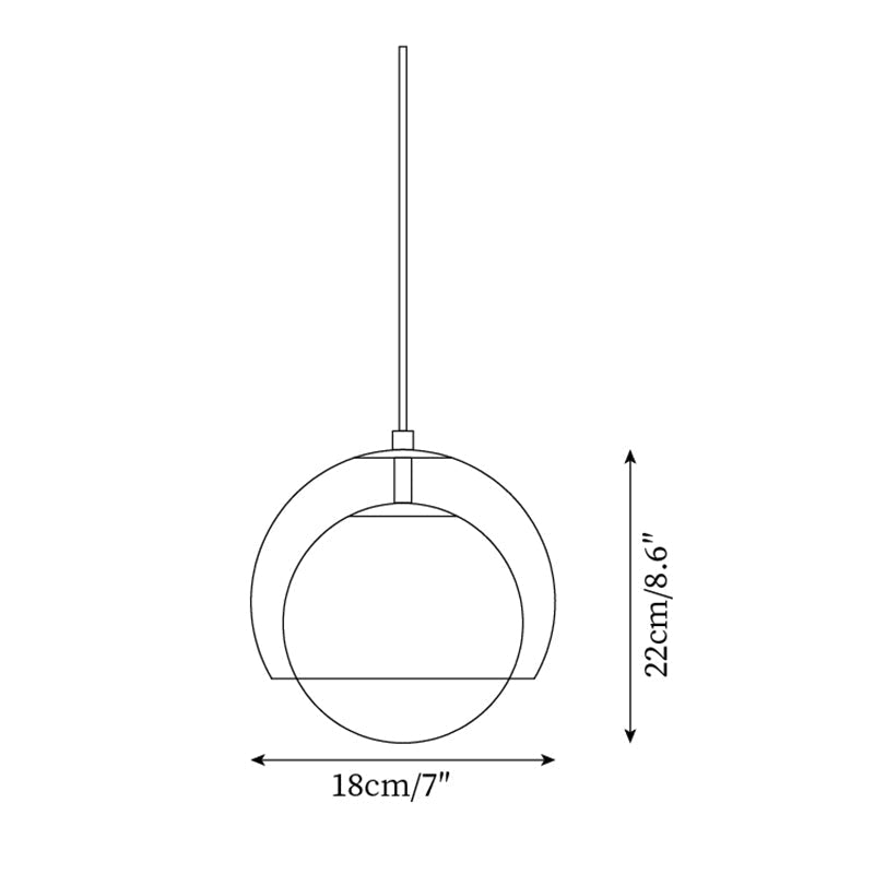 Pendant Light Double Globe Shade Glass Modern Minimalist Ambient-Neutral Decor
