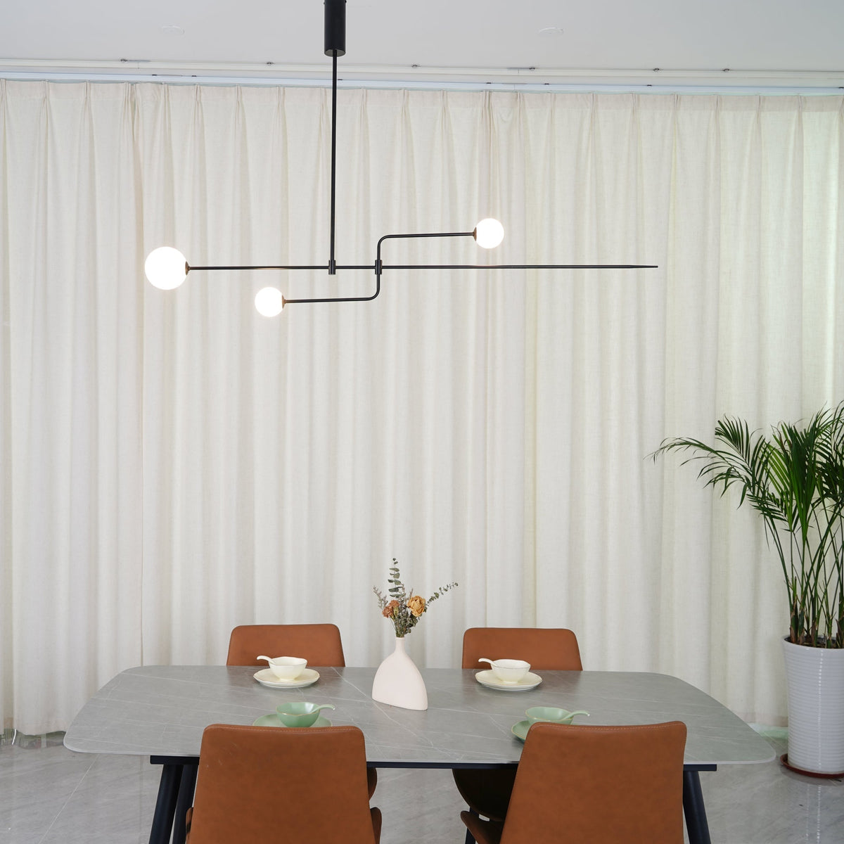 Erixy Lustre Mobile Noir Minimaliste-Cielum