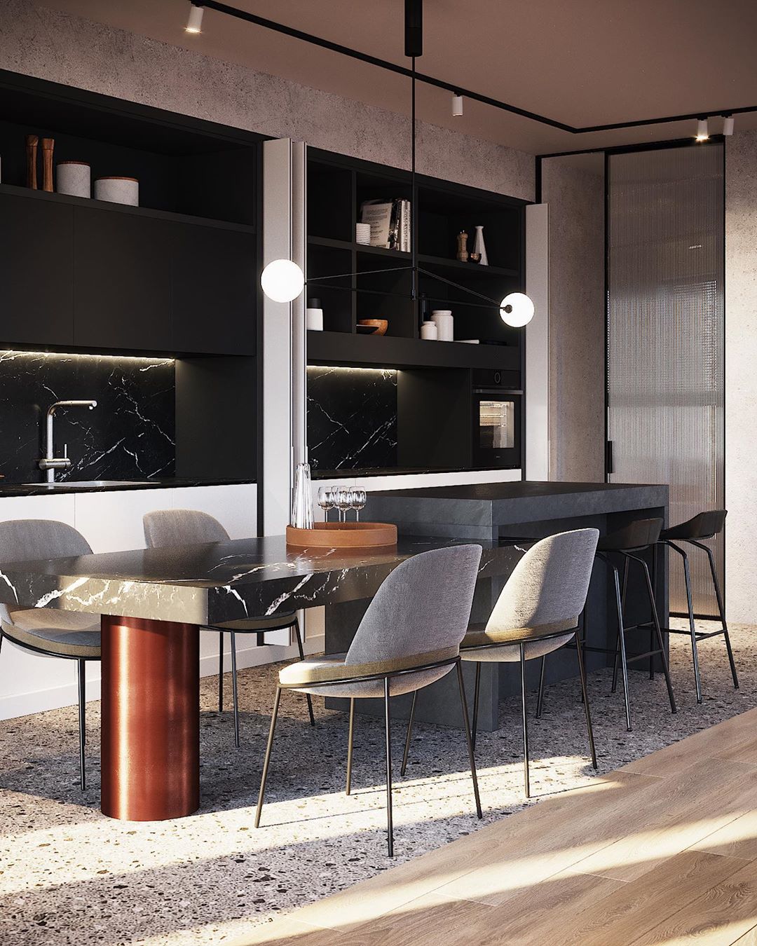 Erixy Lustre Mobile Noir Minimaliste-Cielum