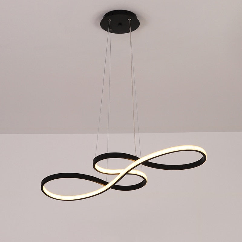 Tavren Suspension Linéaire Nordique Noir/Blanc/Or. Chambre-Cielum