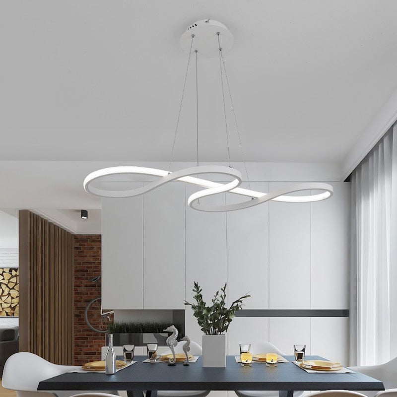Tavren Suspension Linéaire Nordique Noir/Blanc/Or. Chambre-Cielum