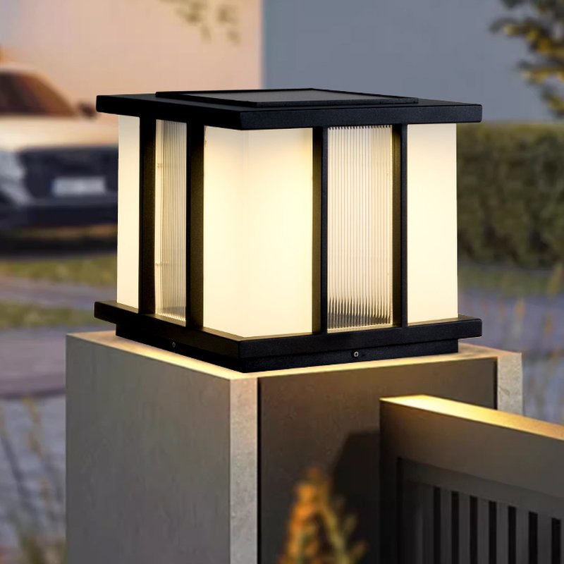 Tirixon Lampe Solaire Extérieure Cube en Verre Moderne-Cielum