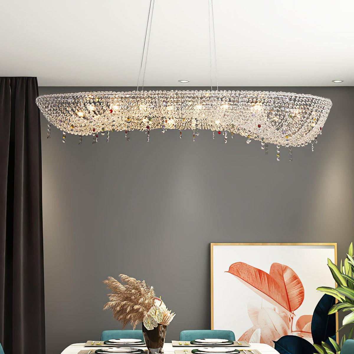Aeliora Orné Crystal Suspension Lumière