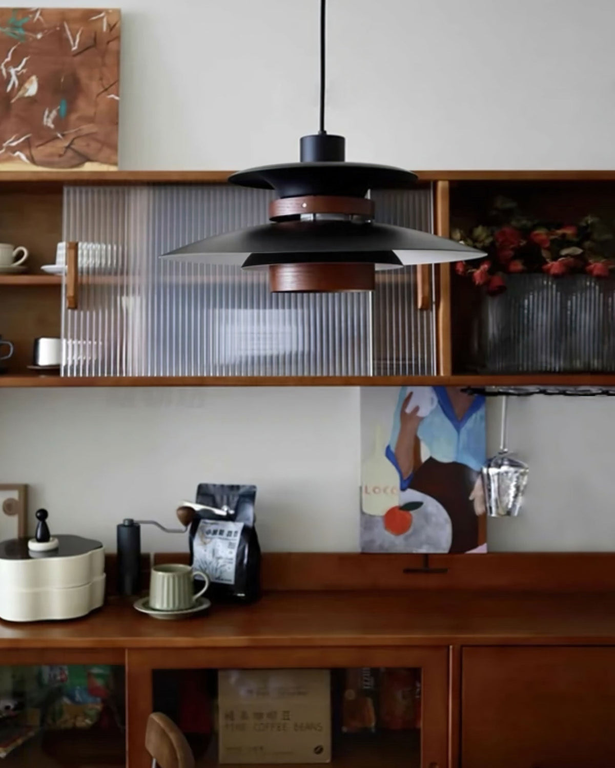 Vazen Suspension Bois Acier-Cielum