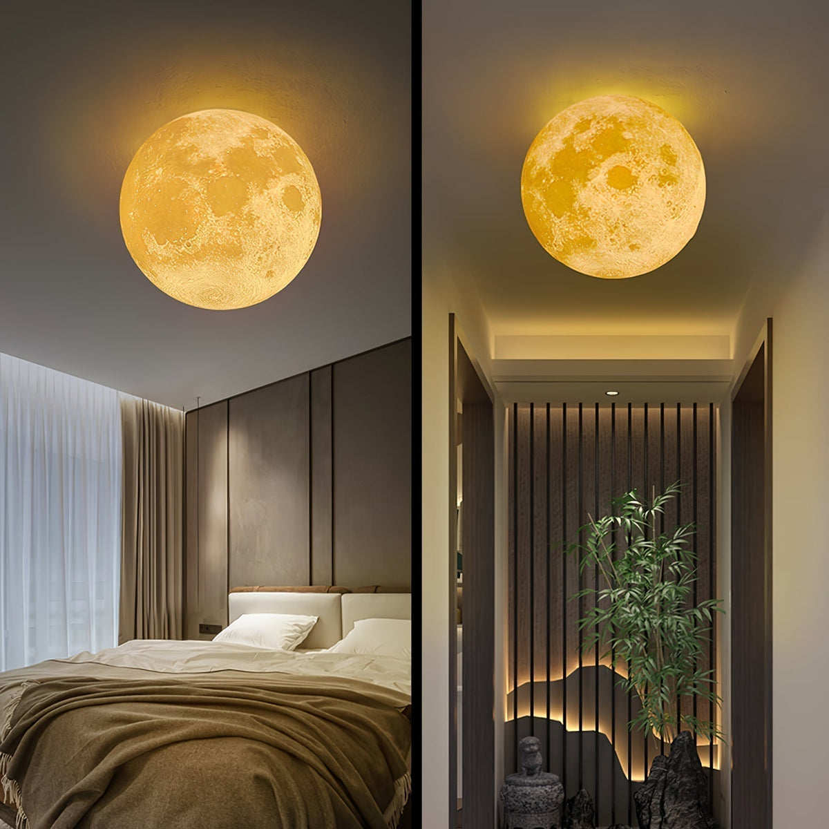 Lirixo Applique Murale 3D en Plastique Art Nordique Lune-Cielum