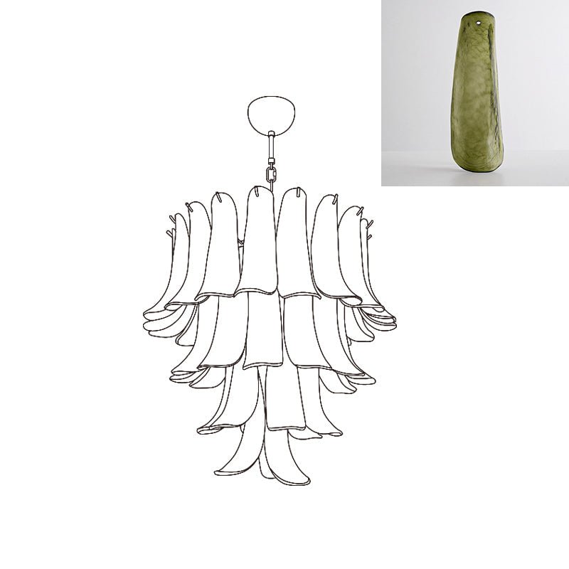 Arixon Lustre Pétales en Verre de Murano Vintage-Cielum