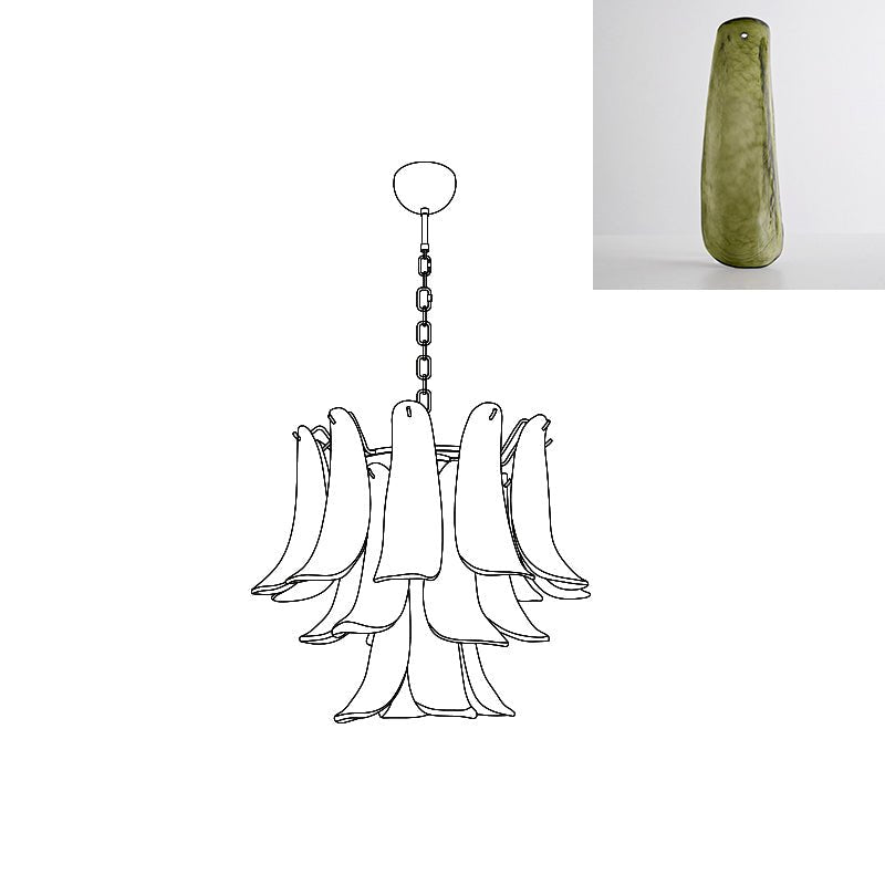 Arixon Lustre Pétales en Verre de Murano Vintage-Cielum