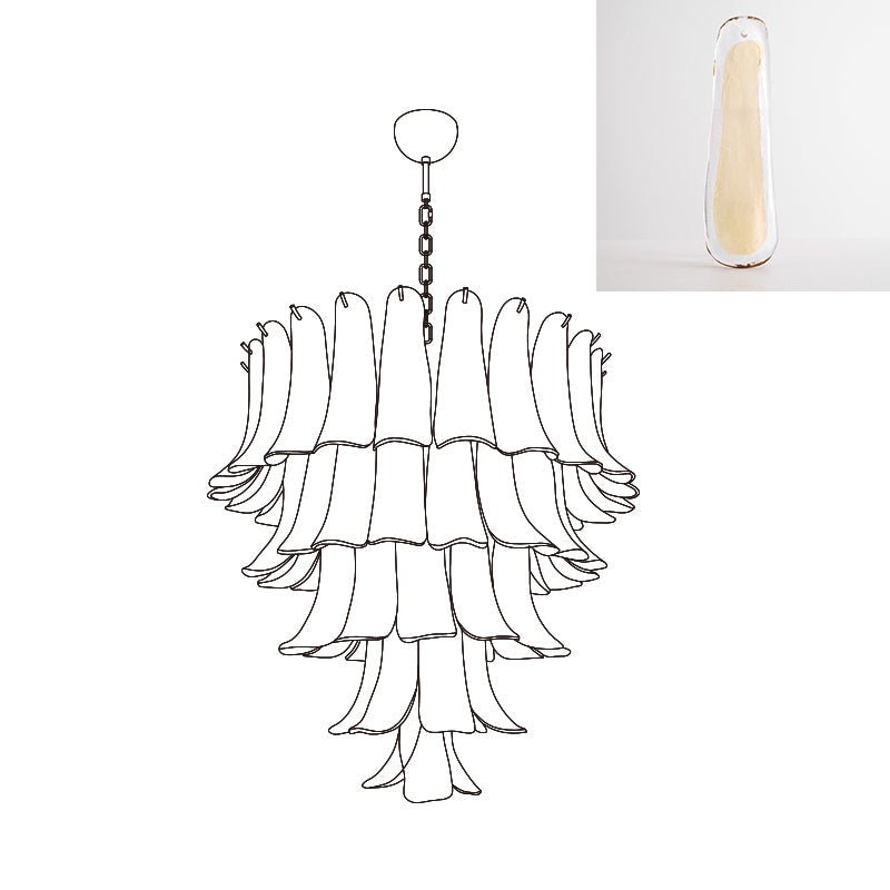 Arixon Lustre Pétales en Verre de Murano Vintage-Cielum