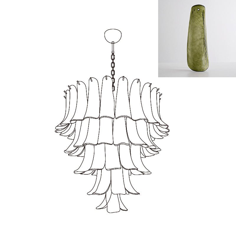 Arixon Lustre Pétales en Verre de Murano Vintage-Cielum