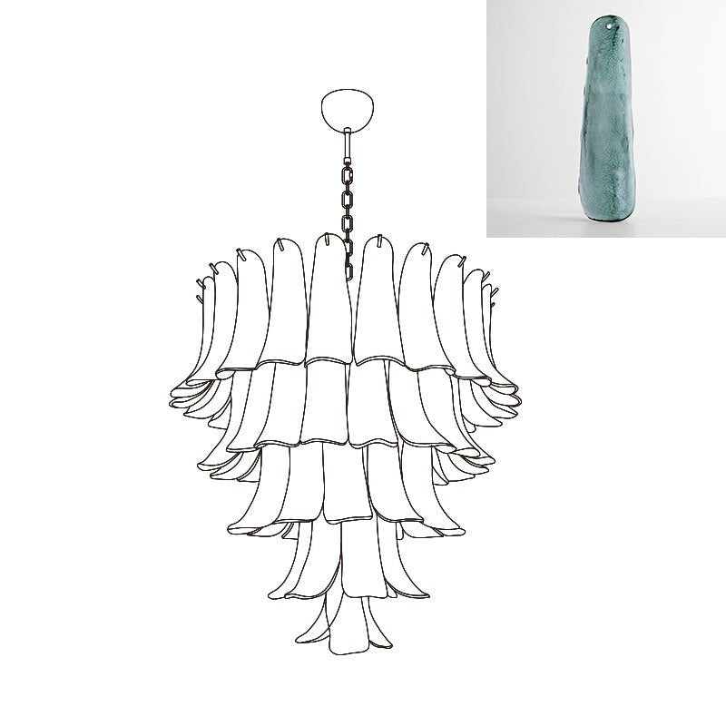 Arixon Lustre Pétales en Verre de Murano Vintage-Cielum