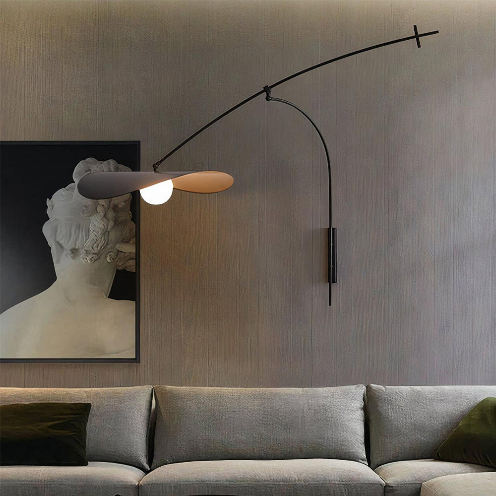 Myrna Plug-In Wall Lamp in black with glass shades.