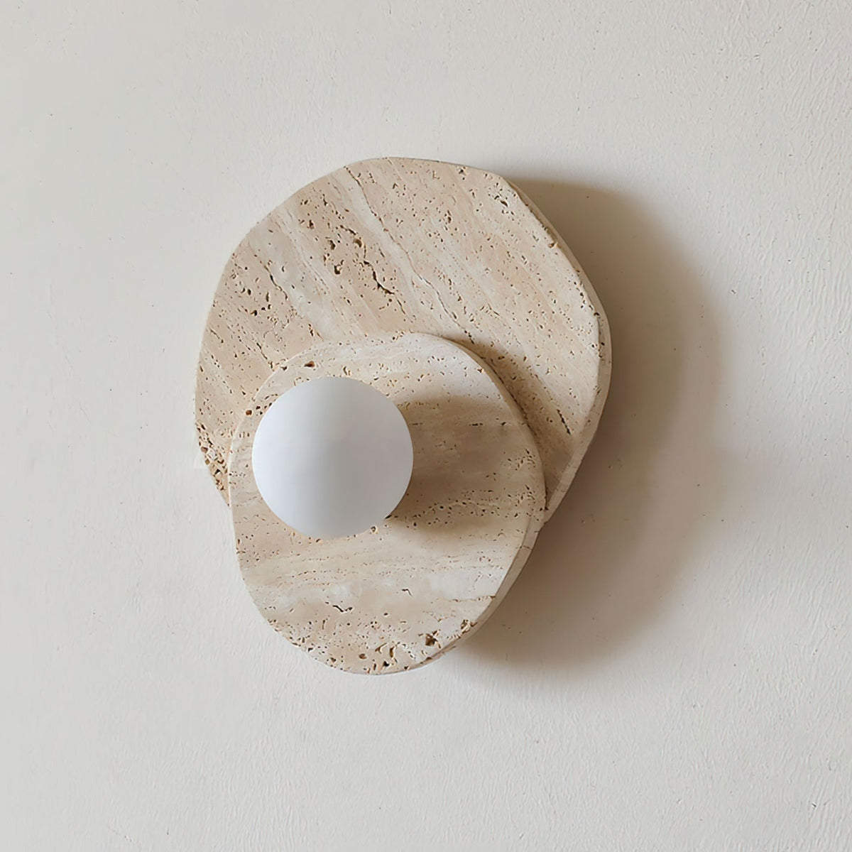 Neptune Wall Light Travertine Layered Wabi-sabi Aesthetics-Neutral Decor