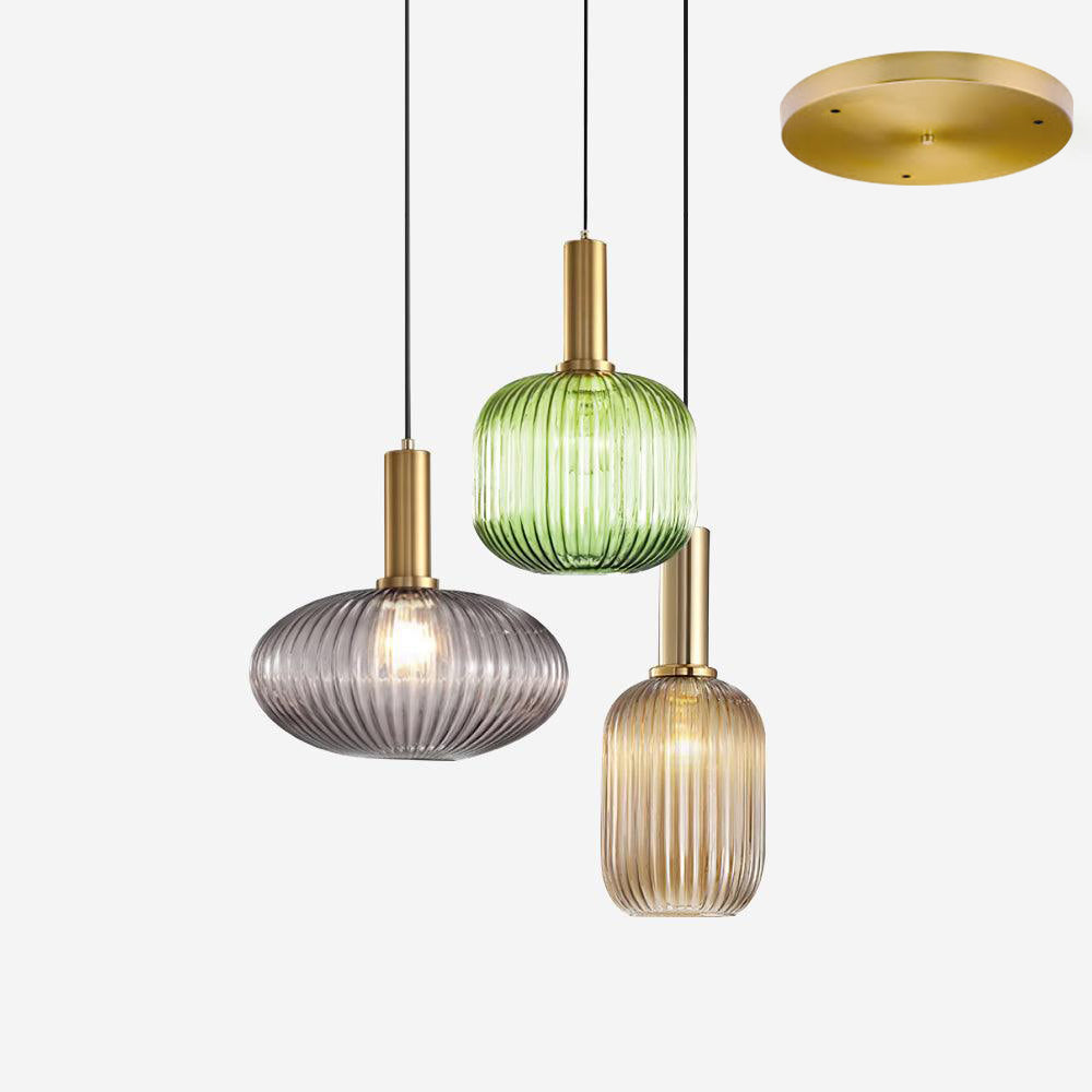 Elara Ribbed Pendant Lamp-Neutral Decor