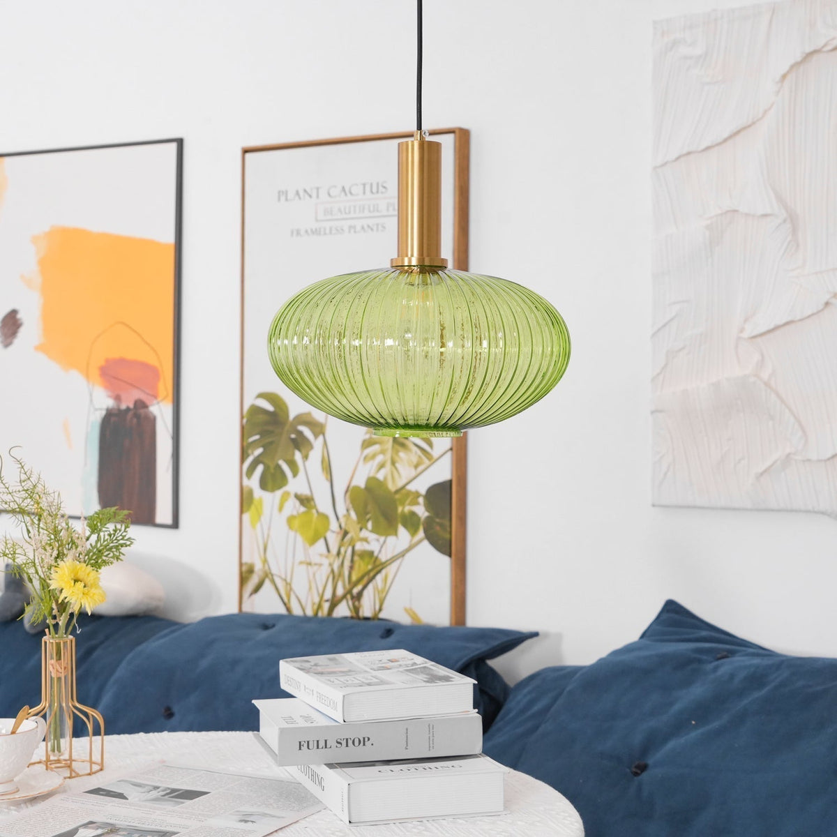 Elara Ribbed Pendant Lamp-Neutral Decor