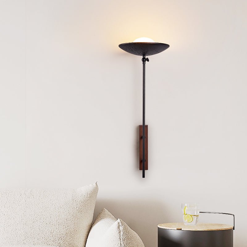 Fawn Sunflower Applique Murale Moderne en Travertin Noir