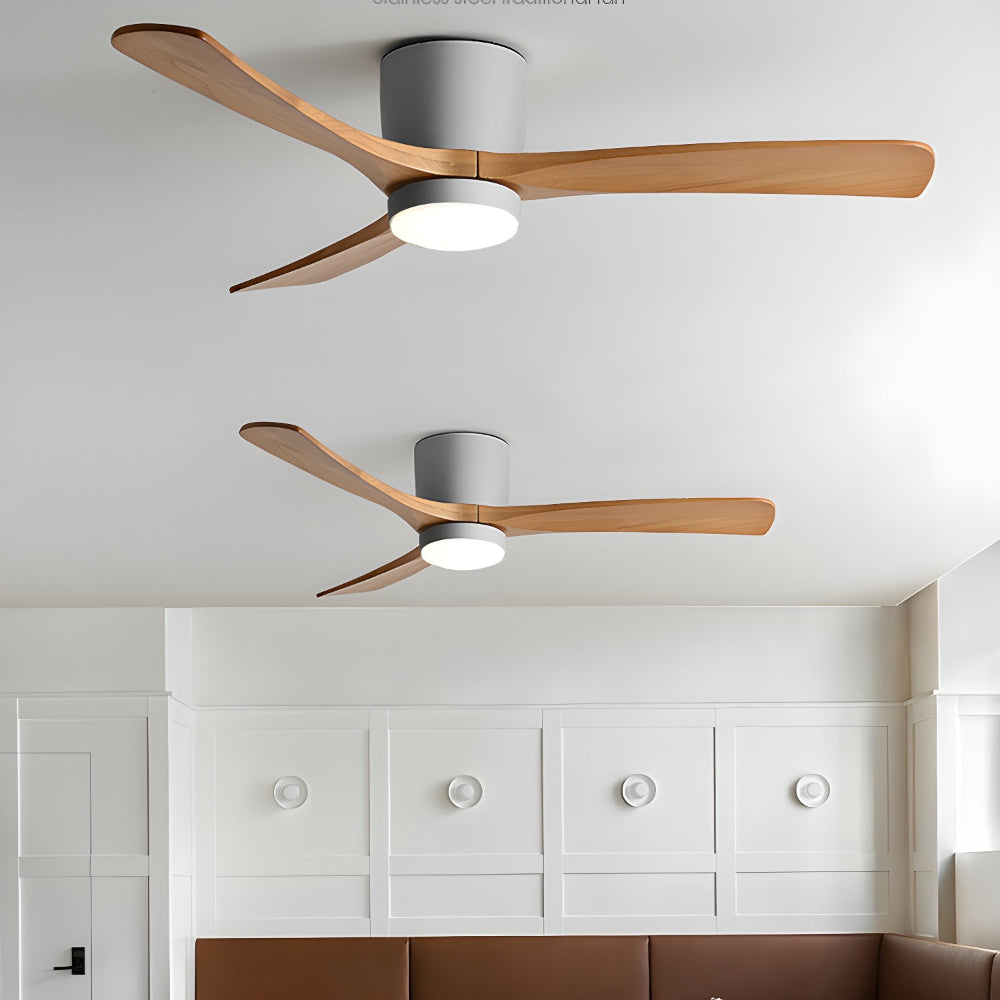 Plafonnier ventilateur moderne en bois Elena