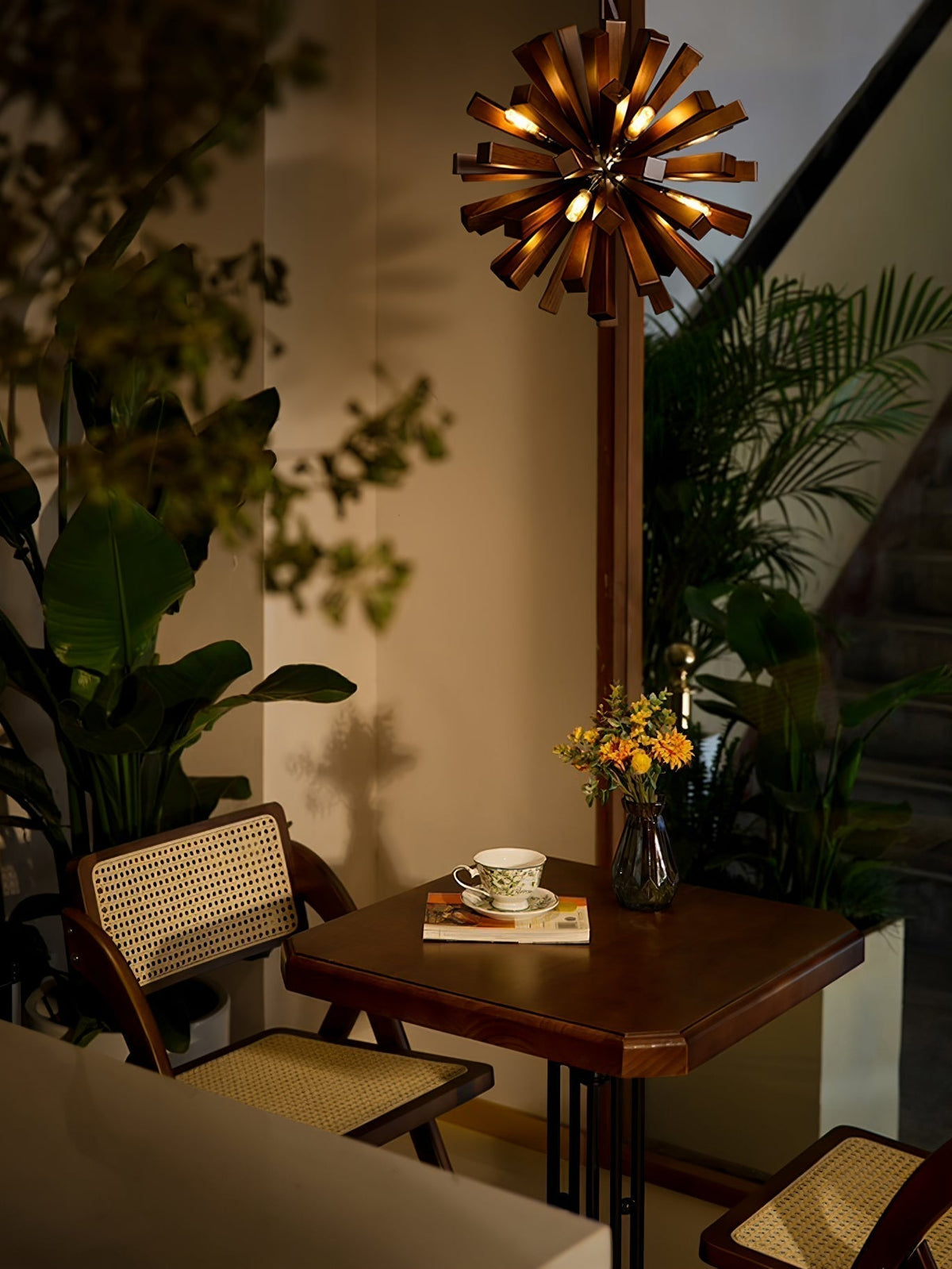 Adraine Lustre Art Nordic Premium en Bois Éclatant