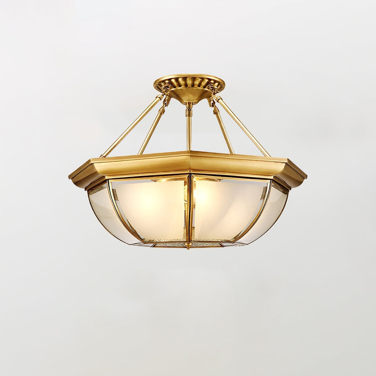Sevelo Lampe de Plafond Laiton Verre-Cielum