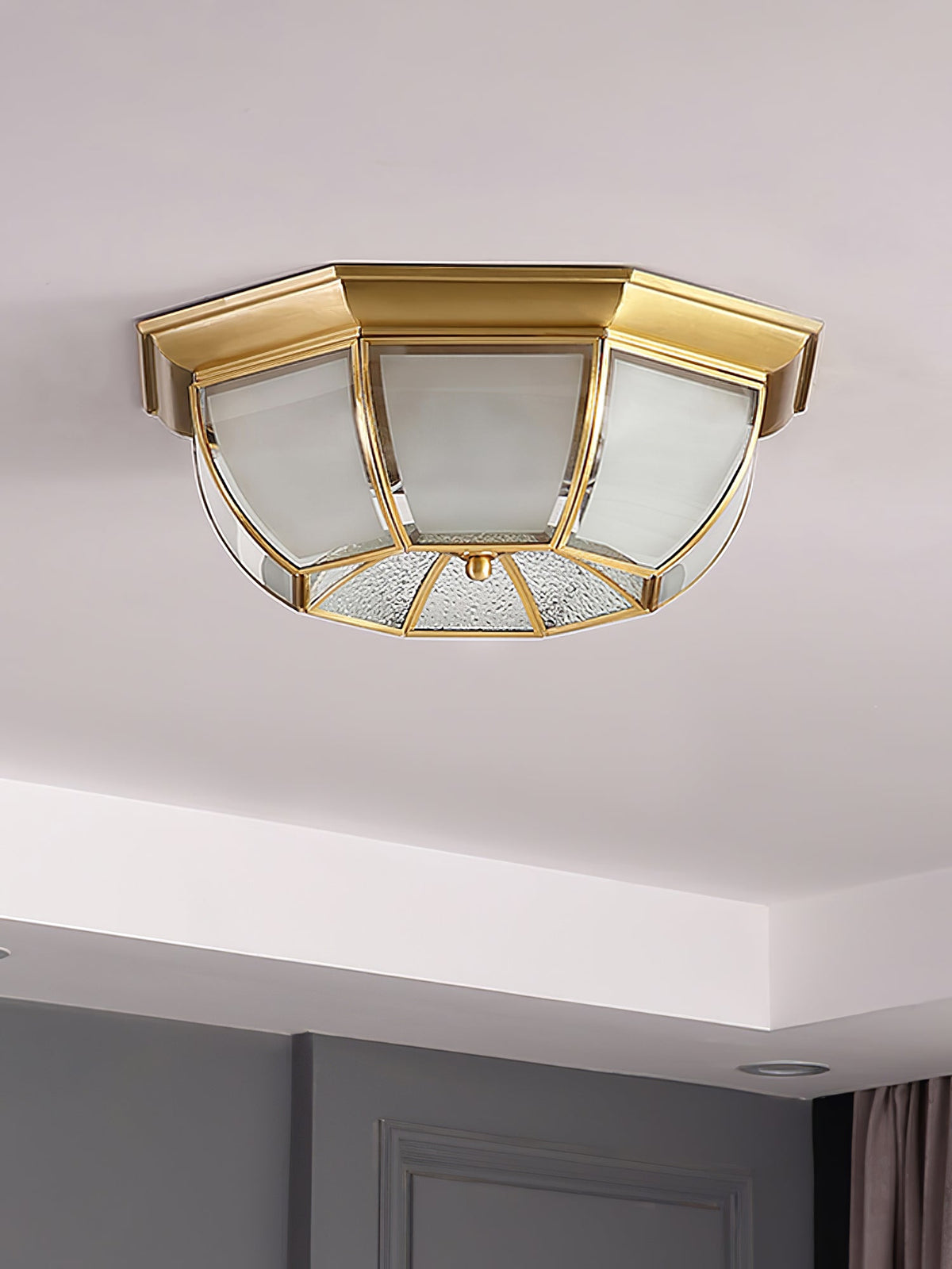 Sevelo Lampe de Plafond Laiton Verre-Cielum
