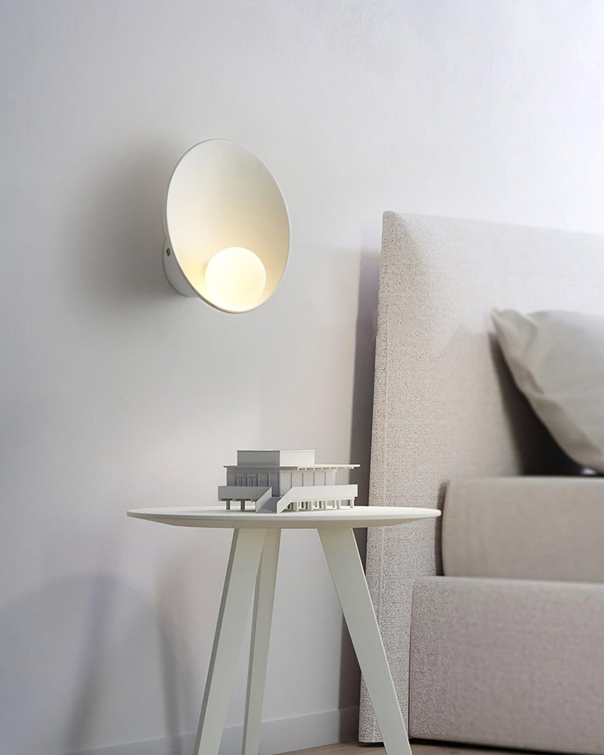 Wall Light Resin Cup Shade Metal Accent Minimalist Cozy-Neutral Decor