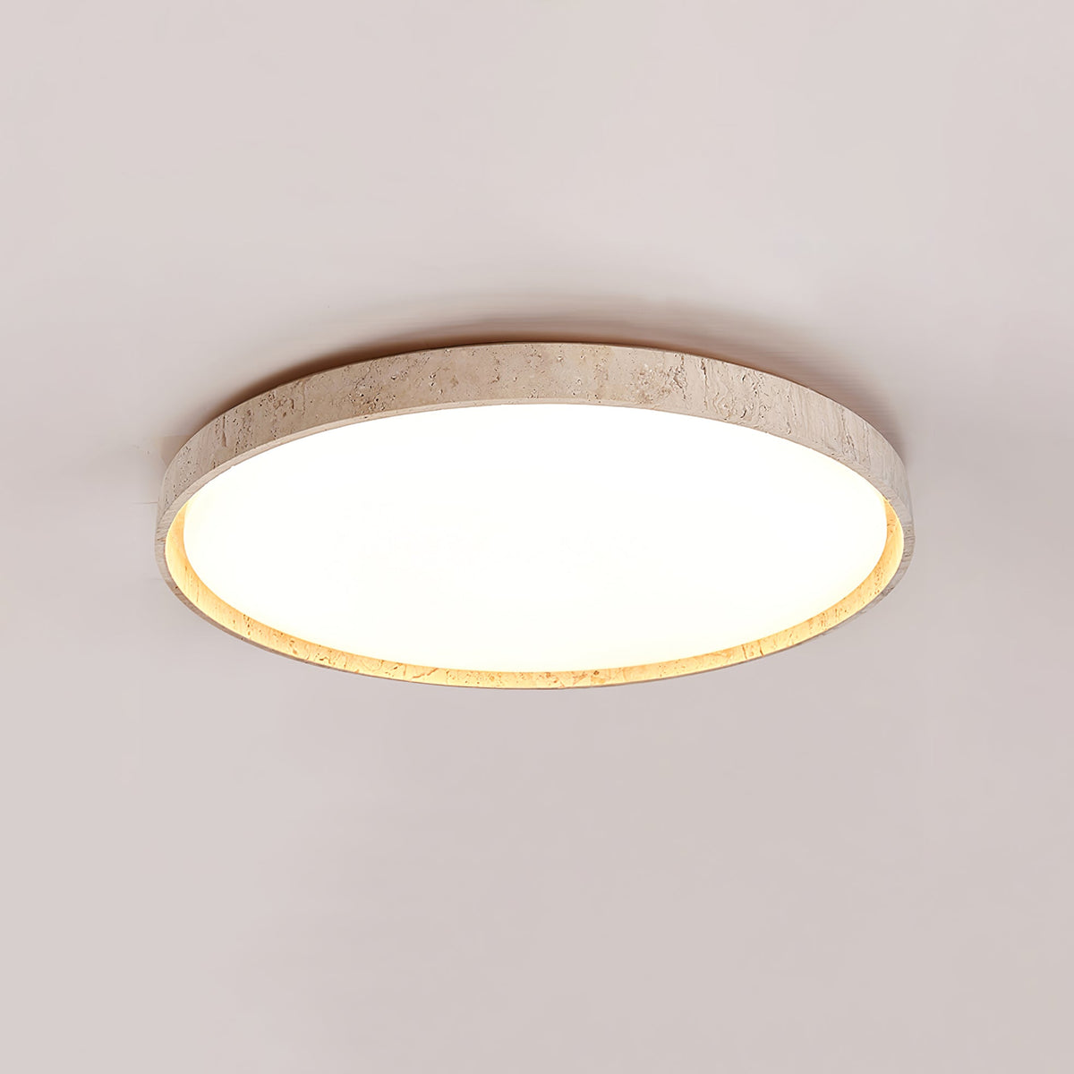 Dirove Lumière de Plafond Ronde en Travertin-Cielum