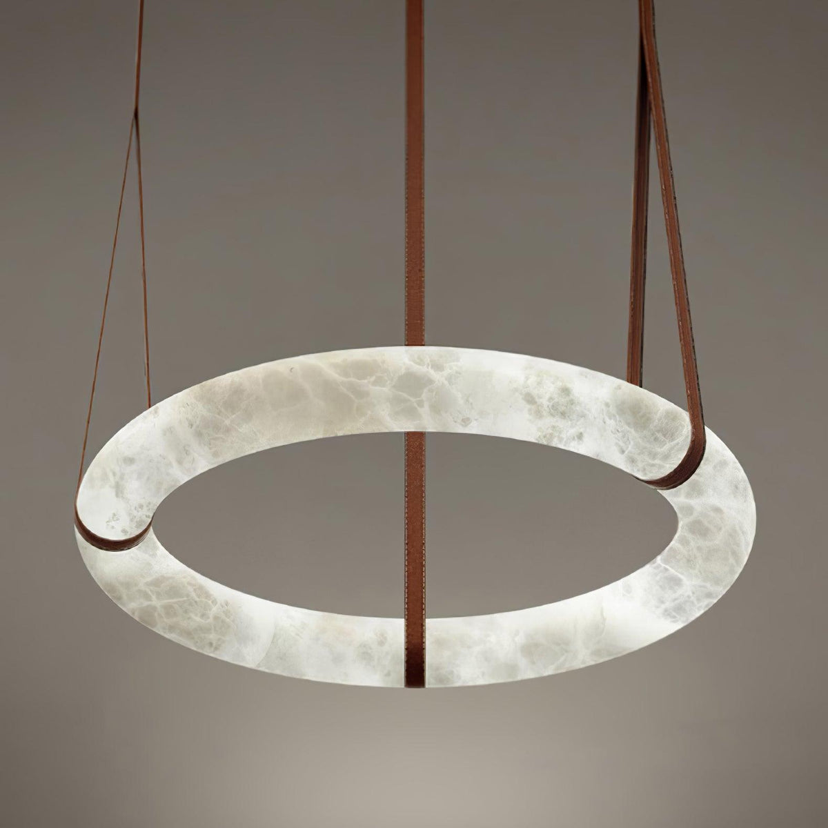 Oslo Pendant Light Alabaster Ring Straps Scandinavian-Neutral Decor