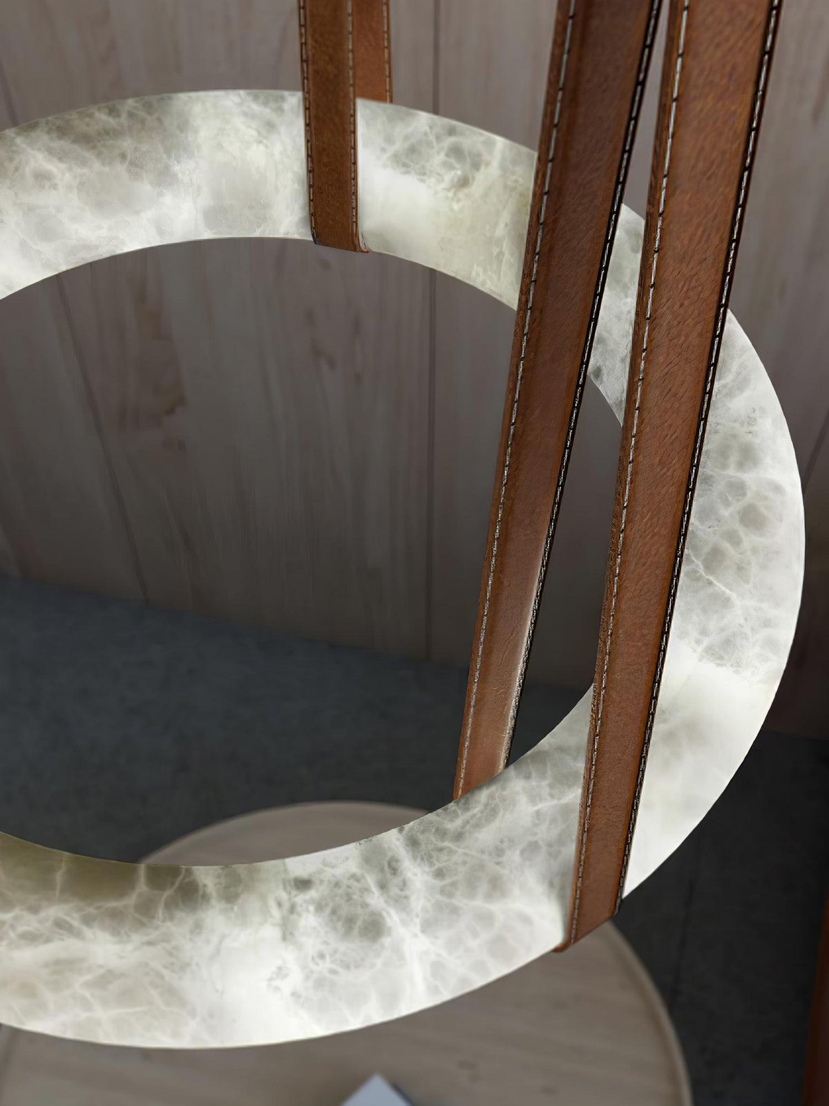 Oslo Pendant Light Alabaster Ring Straps Scandinavian-Neutral Decor
