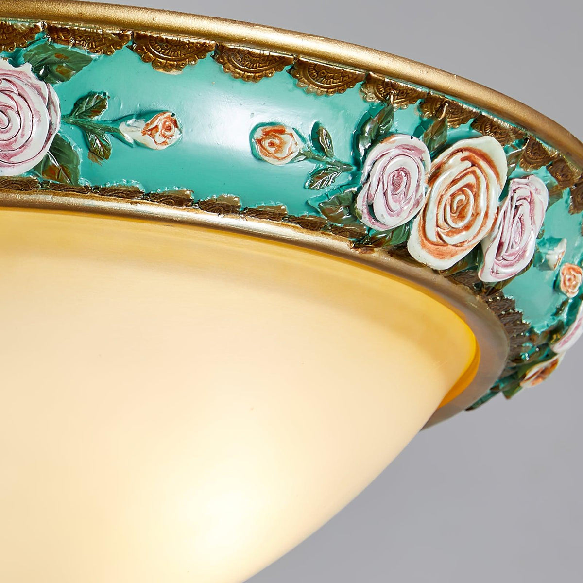 Virixo Plafonnier en Résine et Verre Forme de Bol Pastoral-Cielum