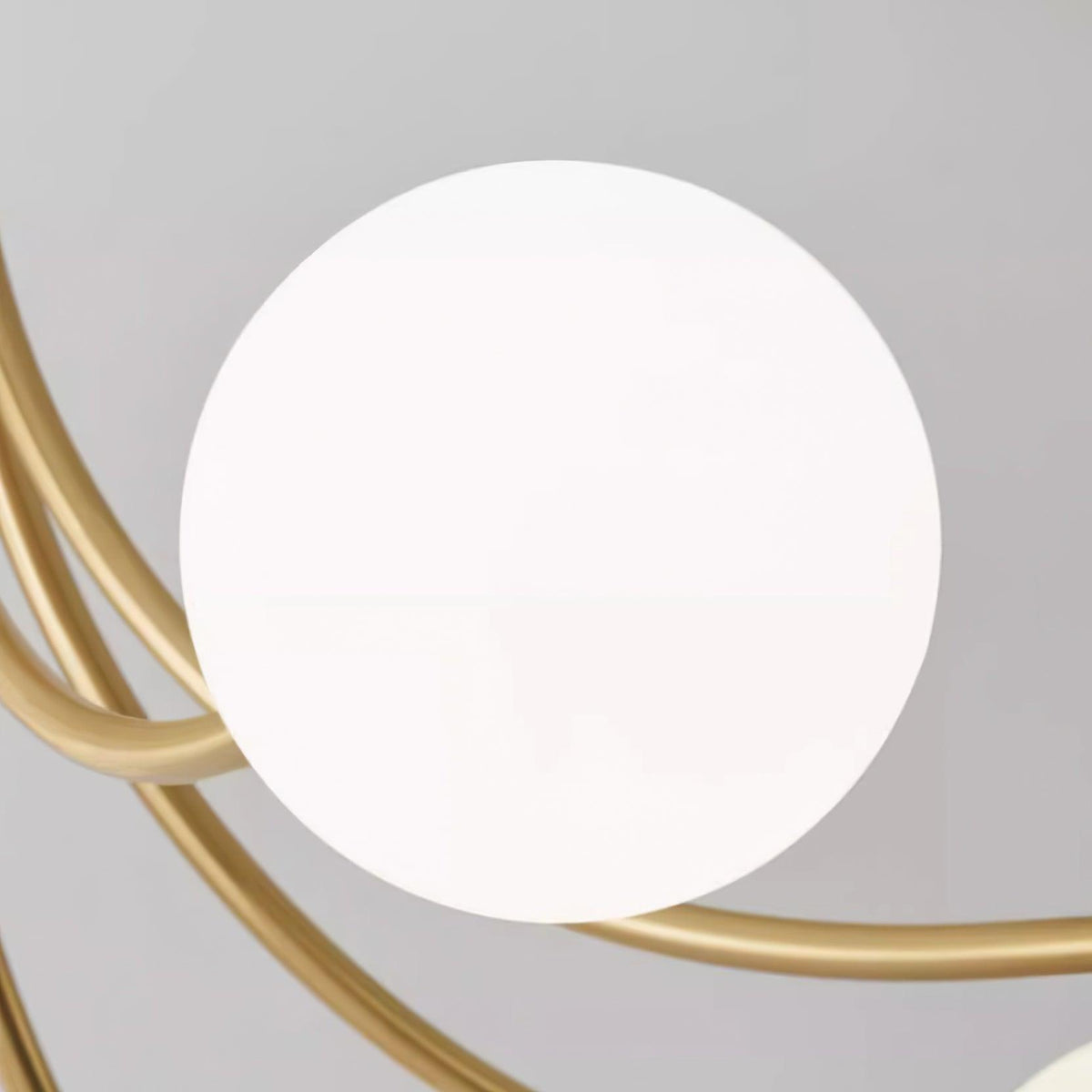 Ceiling Light Brass Branching Arms Opal Globe Shades Modern Elegant-Neutral Decor