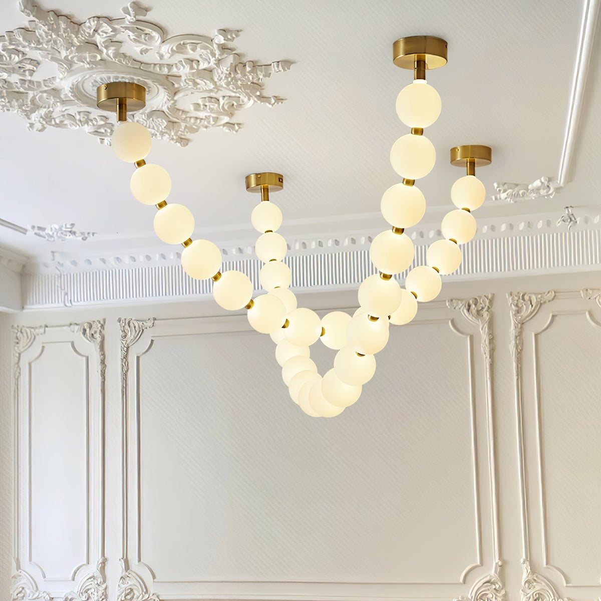 Vomino Lustre Perles Collier Boules en Verre-Cielum