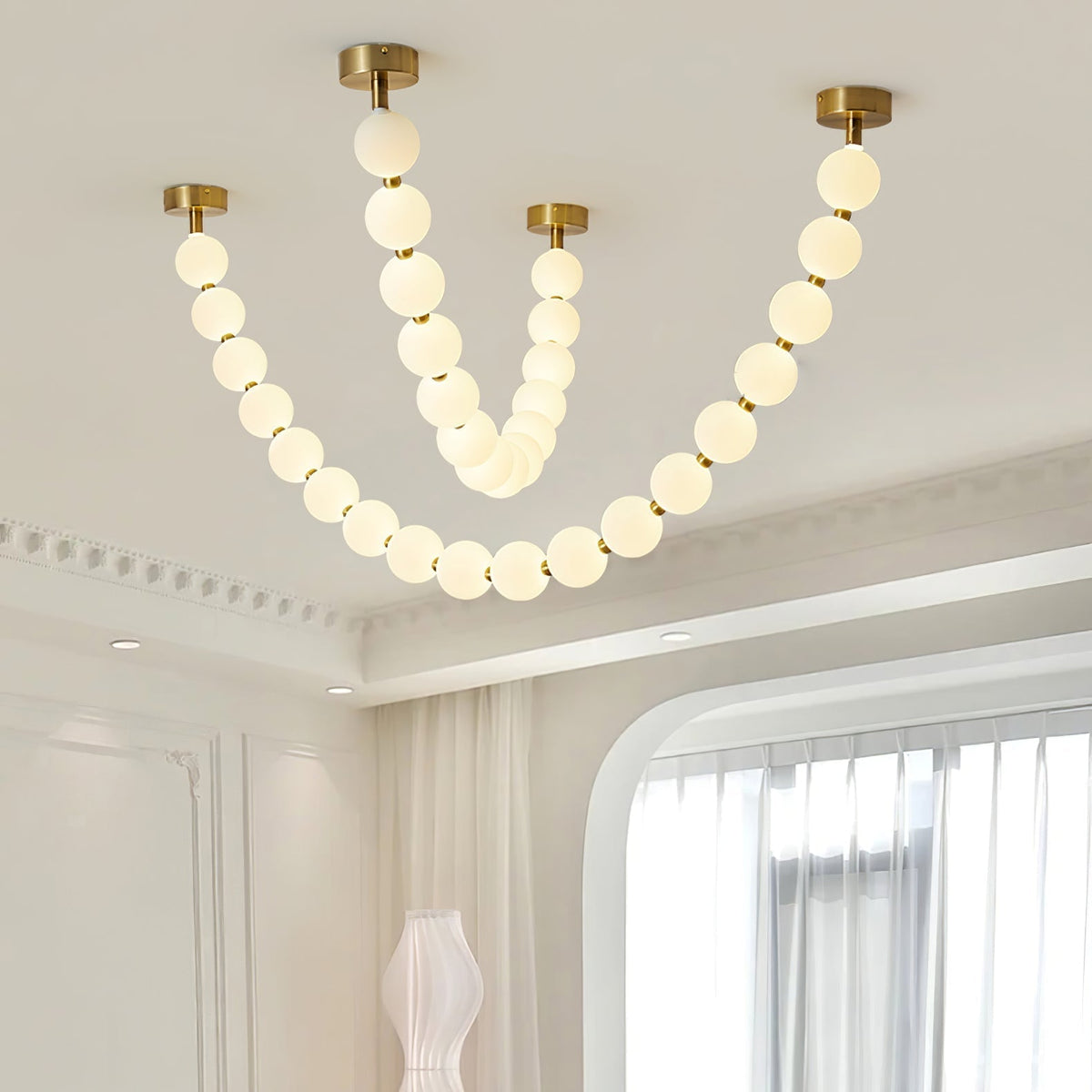 Vomino Lustre Perles Collier Boules en Verre-Cielum