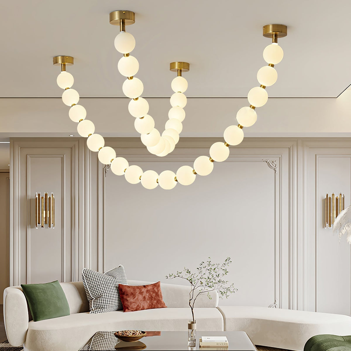 Vomino Lustre Perles Collier Boules en Verre-Cielum