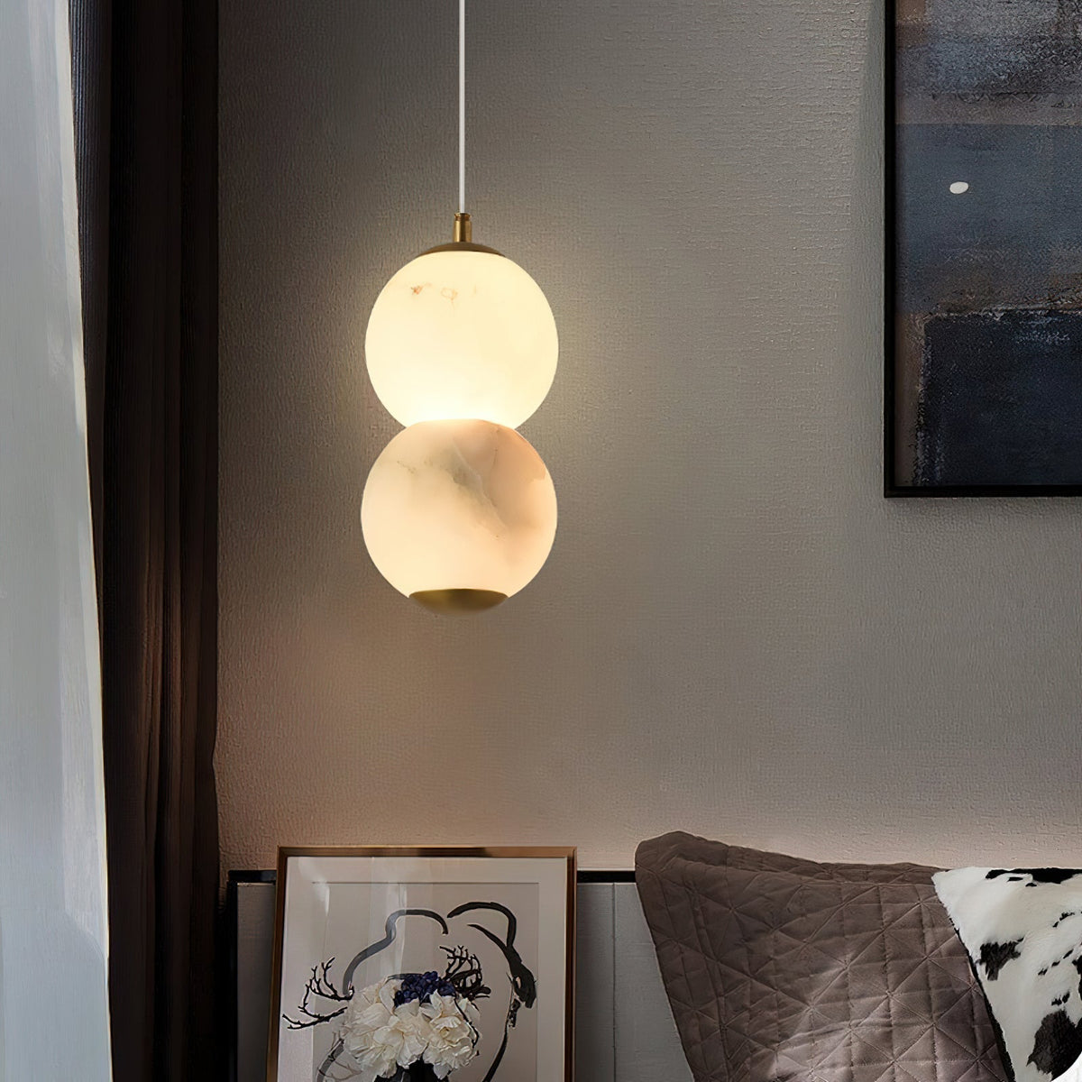 Diroxel Suspension Perles Albâtre Minimaliste-Cielum