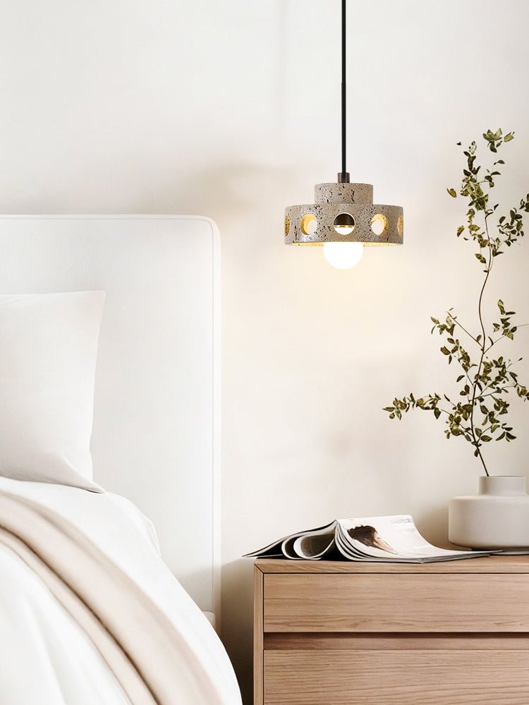 Bria Suspension en Travertin Naturel Jaune Creux
