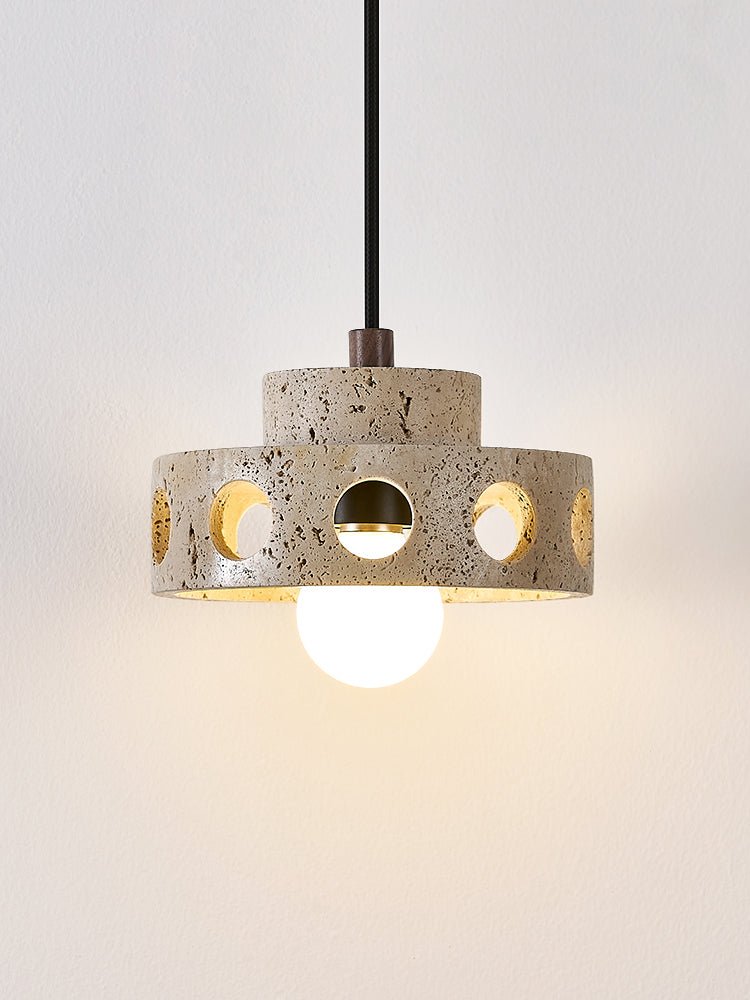 Bria Suspension en Travertin Naturel Jaune Creux