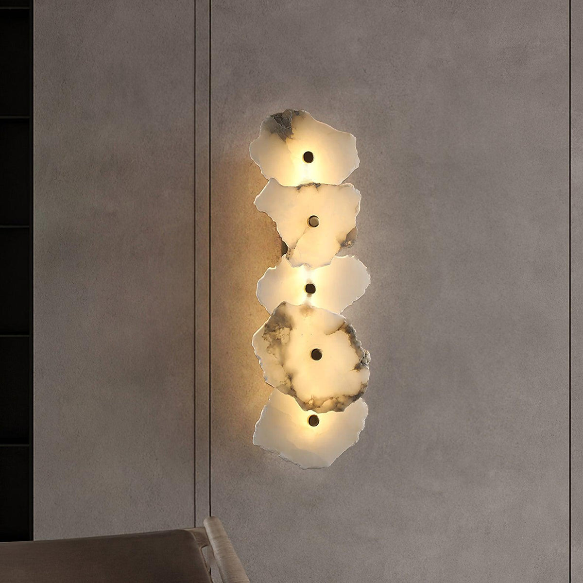 Alaeila Applique Murale en Albâtre avec Rameau Floral