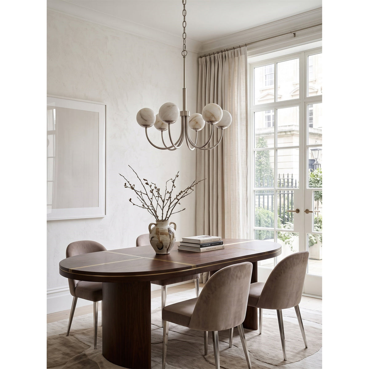 Lumoaine Lustre à globes en albâtre