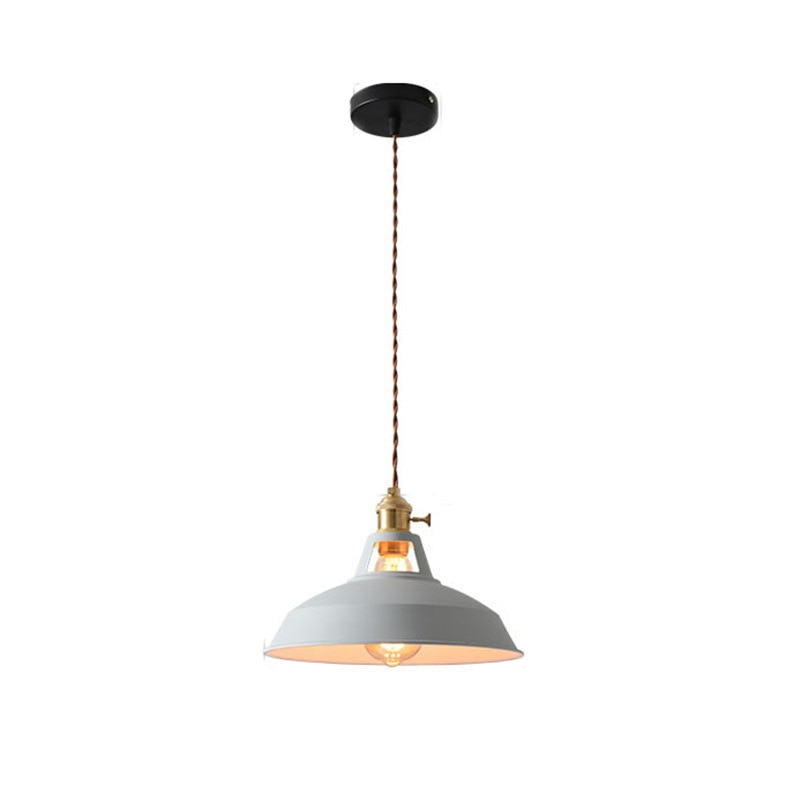 Naren Lampe Suspension Luminaire Vintage. Métal. Noir/Blanc. Salle à Manger-Cielum