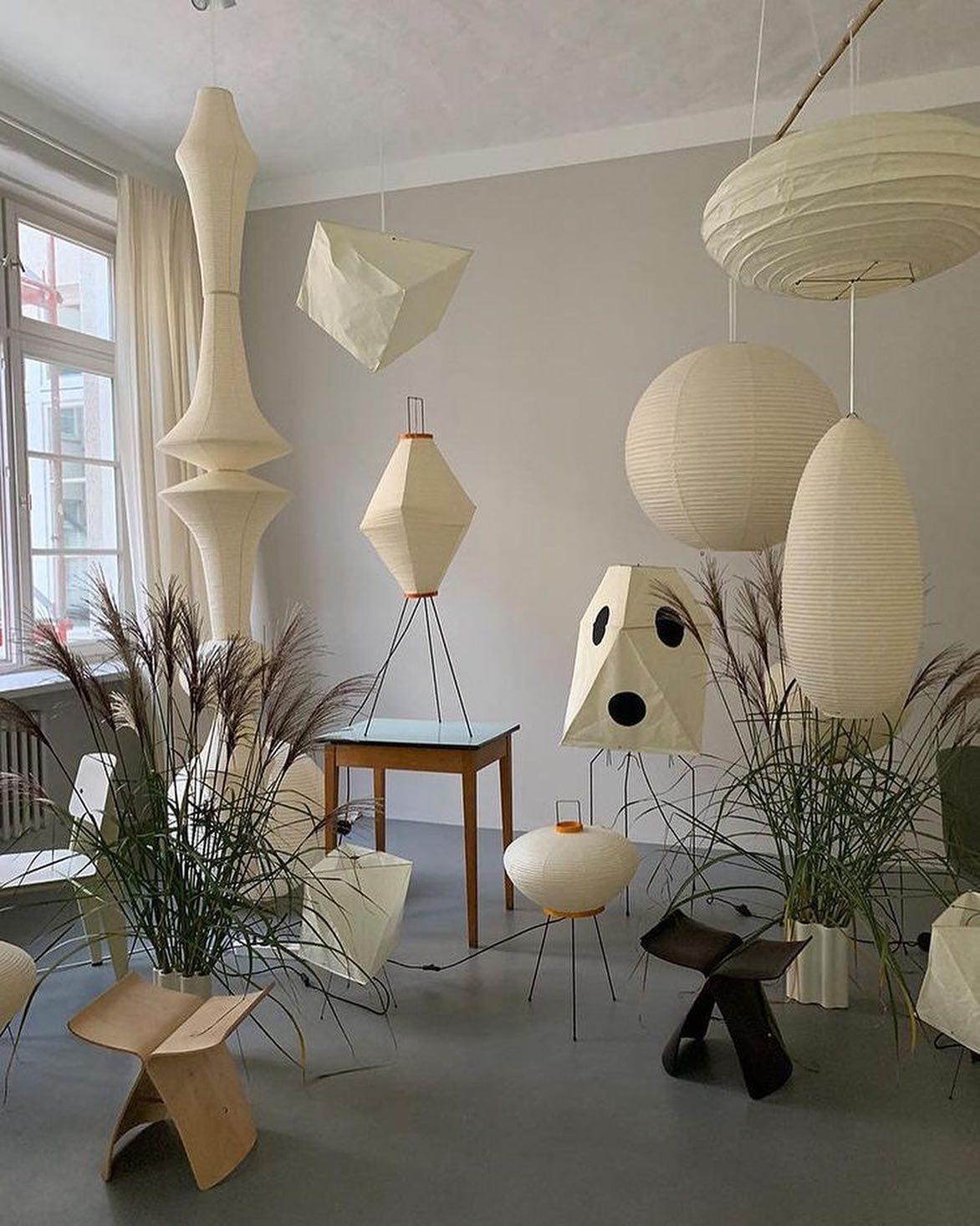 Noveny Suspension Luminaire Papier Washi E pour Salon-Cielum