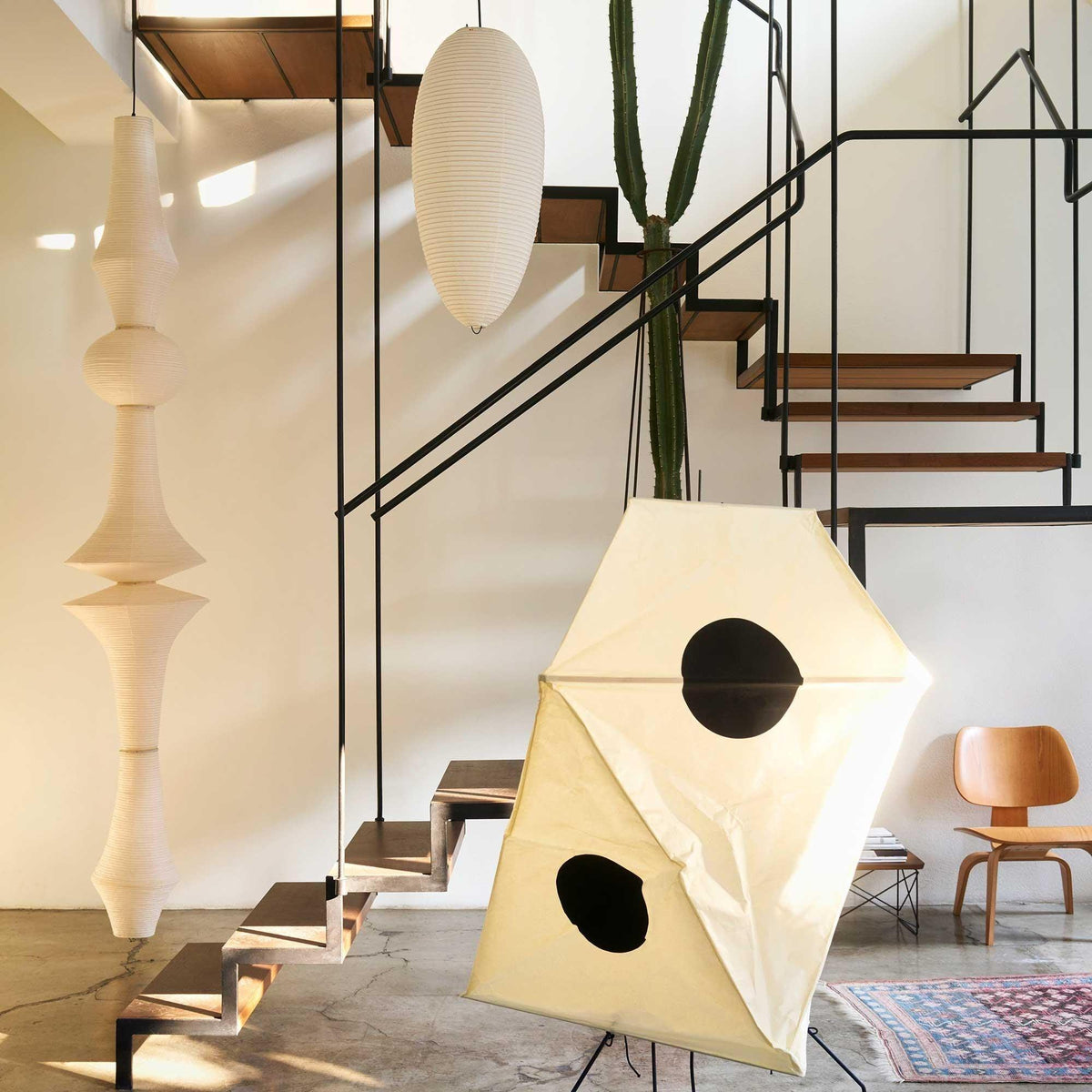 Noveny Suspension Luminaire Papier Washi E pour Salon-Cielum